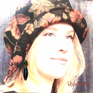 Zöldfény  tűzzománc Fülbevaló - ékszer - fülbevaló - lógó csepp fülbevaló - Meska.hu