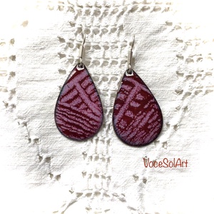 Bíborka  tűzzománc Fülbevaló - ékszer - fülbevaló - lógó csepp fülbevaló - Meska.hu