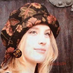 Retrofények Tűzzománc Fülbevaló - ékszer - fülbevaló - lógós kerek fülbevaló - Meska.hu