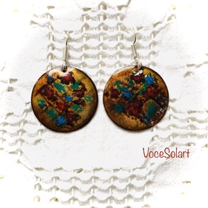 Emlékek Tűzzománc Fülbevaló - ékszer - fülbevaló - lógós kerek fülbevaló - Meska.hu