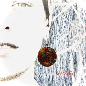 Emlékek Tűzzománc Fülbevaló, Ékszer, Fülbevaló, Lógós kerek fülbevaló, Tűzzománc, Ötvös, MESKA