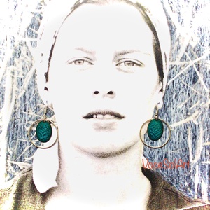 Energiamező - Ezüst kör türkiz ovális tűzzománc Fülbevaló, Ékszer, Fülbevaló, Lógós kerek fülbevaló, Tűzzománc, Ötvös, MESKA