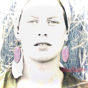 Rózsaszín felhő -  ovális Tűzzománc Fülbevaló, Ékszer, Fülbevaló, Lógó csepp fülbevaló, Tűzzománc, Ötvös, MESKA