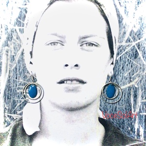 Tiszta energiák -  - Ezüst kör türkizkék ovális tűzzománc Fülbevaló, Ékszer, Fülbevaló, Lógós kerek fülbevaló, Tűzzománc, Ötvös, MESKA