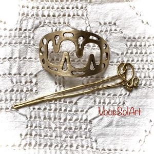 Szezám- Sárgaréz   Hajcsat - ruha & divat - hajdísz & hajcsat - hajcsat & hajtű - Meska.hu