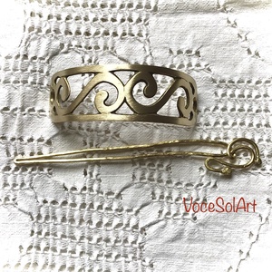 Hullámok-Sárgaréz   Hajcsat - ruha & divat - hajdísz & hajcsat - hajcsat & hajtű - Meska.hu