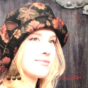 Piramis körök -Vörösréz Fülbevaló - ékszer - fülbevaló - lógó fülbevaló - Meska.hu