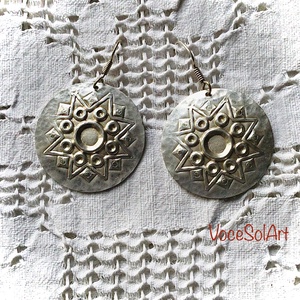 Csillag-Kerek Fülbevaló - ékszer - fülbevaló - lógós kerek fülbevaló - Meska.hu