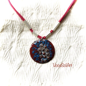 Bordógyöngyök-Tűzzománc medálos nyaklánc - ékszer - nyaklánc - medálos nyaklánc - Meska.hu