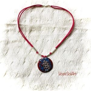 Bordógyöngyök-Tűzzománc medálos nyaklánc - ékszer - nyaklánc - medálos nyaklánc - Meska.hu