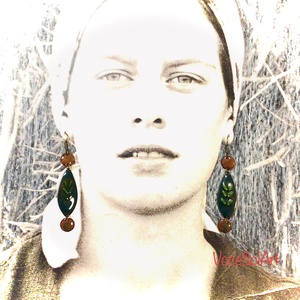 Családfa - Türkizzöld tűzzománc Fülbevaló, Ékszer, Fülbevaló, Lógó csepp fülbevaló, Tűzzománc, Ötvös, MESKA