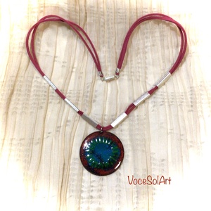 Korallsziget- Tűzzománc medálos nyaklánc - ékszer - nyaklánc - medálos nyaklánc - Meska.hu