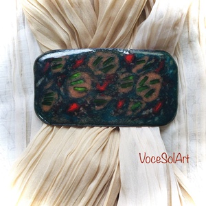 Páva - tűzzománc Hajcsat - Meska.hu