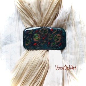 Páva - tűzzománc Hajcsat - ruha & divat - hajdísz & hajcsat - hajcsat & hajtű - Meska.hu