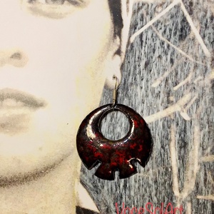 Napéj- kerek Tűzzománc Fülbevaló - ékszer - fülbevaló - lógós kerek fülbevaló - Meska.hu