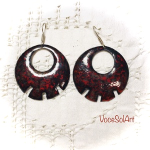 Napéj- kerek Tűzzománc Fülbevaló, Ékszer, Fülbevaló, Lógós kerek fülbevaló, Tűzzománc, Ékszerkészítés, MESKA