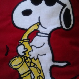 SNOOPY és a kismadár zenélnek, polár párnahuzat, rendelhető -  - Meska.hu