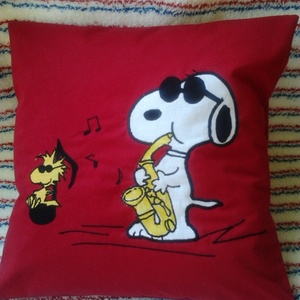 SNOOPY és a kismadár zenélnek, polár párnahuzat, rendelhető -  - Meska.hu