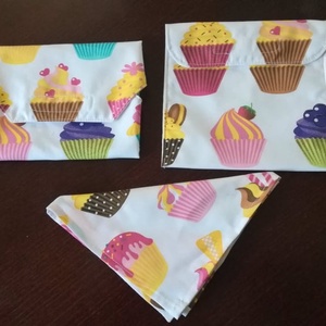 NoWaste, ujraszalvéta muffin  - táska & tok - uzsonna- & ebéd tartó - szendvics csomagoló - Meska.hu