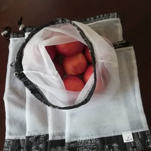 NoWaste  3+2 bevásárló zacskók, kottás -  - Meska.hu
