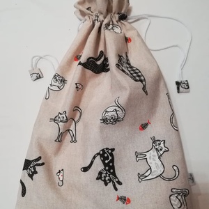 Macskás  kenyeres zsák , bélelt - táska & tok - bevásárlás & shopper táska - kenyeres zsák - Meska.hu