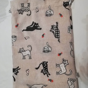 Macskás  kenyeres zsák , bélelt - táska & tok - bevásárlás & shopper táska - kenyeres zsák - Meska.hu