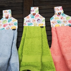 Színes húsvéti tojások...... konyhai kéztörlő - otthon & életmód - konyhafelszerelés, tálalás - konyhai textil - konyharuha & törlőkendő - Meska.hu