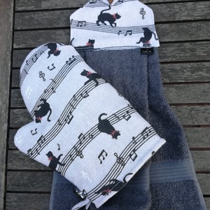 Kottázott macsekok........konyhai szett, Otthon & Életmód, Konyhafelszerelés, tálalás, Konyhai textil, Konyharuha & Törlőkendő, Varrás, MESKA