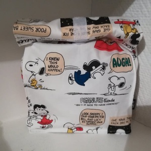 Snoopy rajzflim jelenetek,  rollos uzsonnás táska, Táska & Tok, Uzsonna- & Ebéd tartó, Ebéd tasak, doboz, Varrás, MESKA