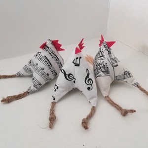 Tyúkocskák, húsvéti dekoráció, hangjegyes - Meska.hu