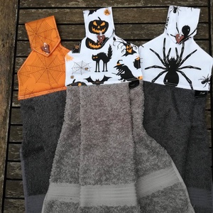Konyhai törlő,  halloween, fekete pók - otthon & életmód - dekoráció - halloween - halloweeni dekoráció - Meska.hu