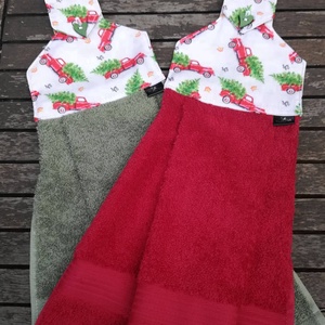 Karácsonyfás autó...... konyhai törlő - otthon & életmód - konyhafelszerelés, tálalás - konyhai textil - konyharuha & törlőkendő - Meska.hu
