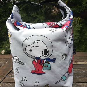 Uzsonnás táska snoopy, szürke - táska & tok - uzsonna- & ebéd tartó - ebéd tasak, doboz - Meska.hu