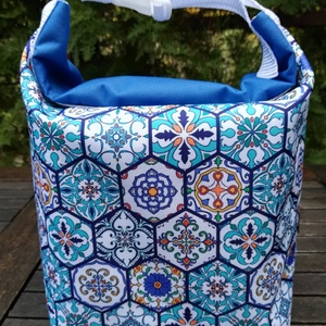 Uzsonnás táska, marokkói csempe mintás, újra kapható, Táska & Tok, Uzsonna- & Ebéd tartó, Ebéd tasak, doboz, Varrás, MESKA