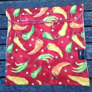 NoWaste, snackbag, chili, Táska & Tok, Uzsonna- & Ebéd tartó, Szendvics csomagoló, Varrás, MESKA
