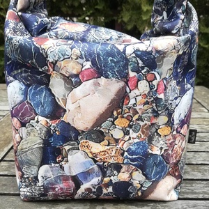 Uzsonnás táska, kövek a vízparton...., Táska & Tok, Uzsonna- & Ebéd tartó, Ebéd tasak, doboz, Varrás, MESKA