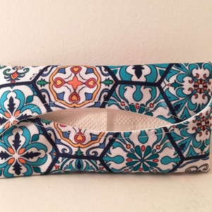 Papírzsepi tartó, marokkói csempe mintás, Táska & Tok, Pénztárca & Más tok, Zsebkendőtartó tok, Varrás, MESKA