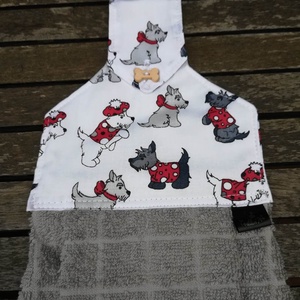 Konyhai kéztörlő, skót terrier, Otthon & Életmód, Konyhafelszerelés, tálalás, Konyhai textil, Konyharuha & Törlőkendő, Varrás, MESKA