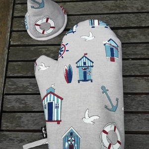 Konyhai szett, tengerpart...... - otthon & életmód - konyhafelszerelés, tálalás - konyhai textil - edényfogó & edényfedő - Meska.hu