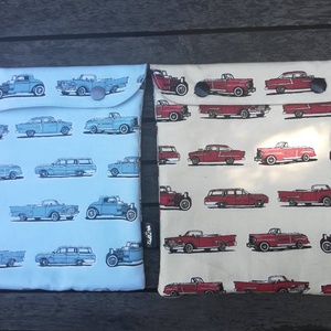 Snackbag , oldtimerek pirosban - táska & tok - uzsonna- & ebéd tartó - szendvics csomagoló - Meska.hu