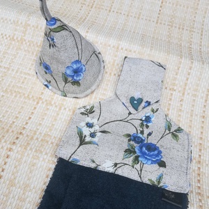Kék rózsa.....konyhai kéztörlő  - otthon & életmód - konyhafelszerelés, tálalás - konyhai textil - konyharuha & törlőkendő - Meska.hu