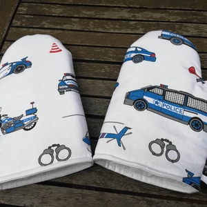 1 pár edényfogó kesztyű, rendőrautós..., Otthon & Életmód, Konyhafelszerelés, tálalás, Konyhai textil, Edényfogó & Edényfedő, Varrás, MESKA