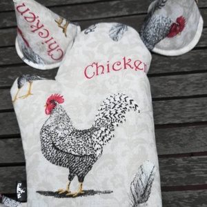 Edényfogó kesztyű és fülfogók, tyúkok, Otthon & Életmód, Konyhafelszerelés, tálalás, Konyhai textil, Edényfogó & Edényfedő, , MESKA