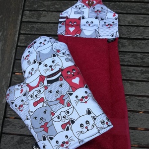 Jó fejek a cica fejek......  konyhai kéztörlő szett, Otthon & Életmód, Konyhafelszerelés, tálalás, Konyhai textil, Konyharuha & Törlőkendő, Varrás, MESKA