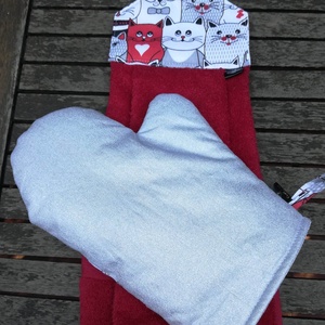 Jó fejek a cicafejek edényfogó kesztyű - otthon & életmód - konyhafelszerelés, tálalás - konyhai textil - edényfogó & edényfedő - Meska.hu