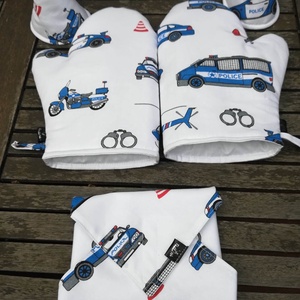 Kötény, rendőrös - otthon & életmód - konyhafelszerelés, tálalás - konyhai textil - kötény - Meska.hu