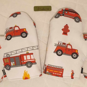 Kötény, tűzoltós - otthon & életmód - konyhafelszerelés, tálalás - konyhai textil - kötény - Meska.hu