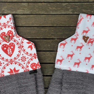 Konyhai törlő, piros-fehér skandináv stílus - otthon & életmód - konyhafelszerelés, tálalás - konyhai textil - konyharuha & törlőkendő - Meska.hu