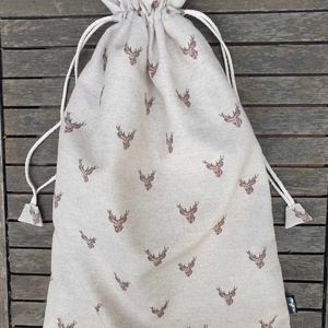 Kenyeres zsák PUL béléssel, rénszarvas fejek...., Táska & Tok, Bevásárlás & Shopper táska, Kenyeres zsák, Varrás, MESKA