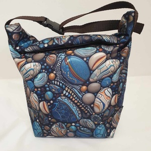 Uzsonnás táska,  különleges  kék kövek,  vízlepergető anyagból, Táska & Tok, Uzsonna- & Ebéd tartó, Ebéd tasak, doboz, Varrás, MESKA